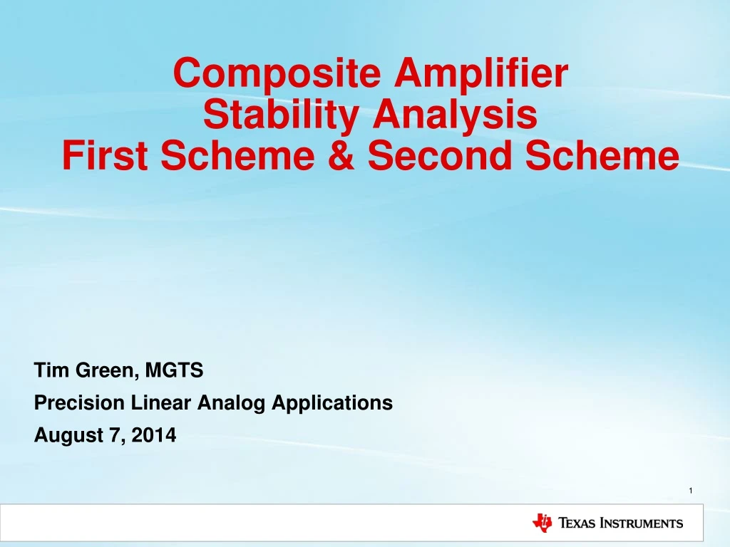 composite amplifier stability analysis first scheme second scheme