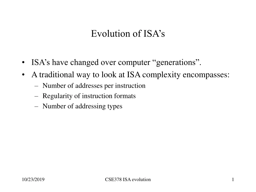 evolution of isa s