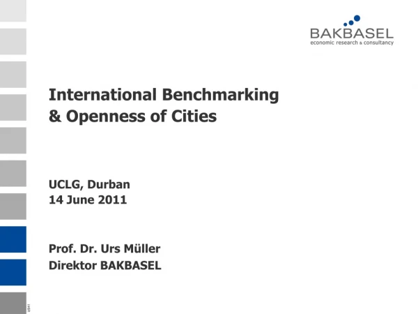 International Benchmarking &amp; Openness of Cities