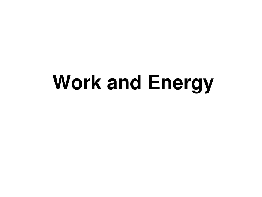 work and energy