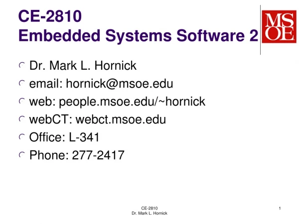 CE-2810 Embedded Systems Software 2