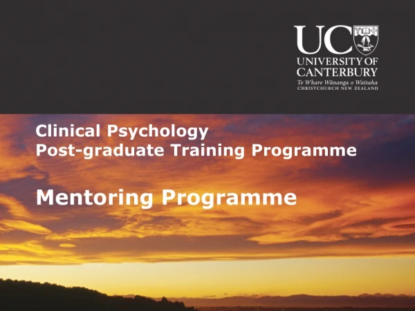 Clinical Psychology Post-graduate Training Programme Mentoring Programme