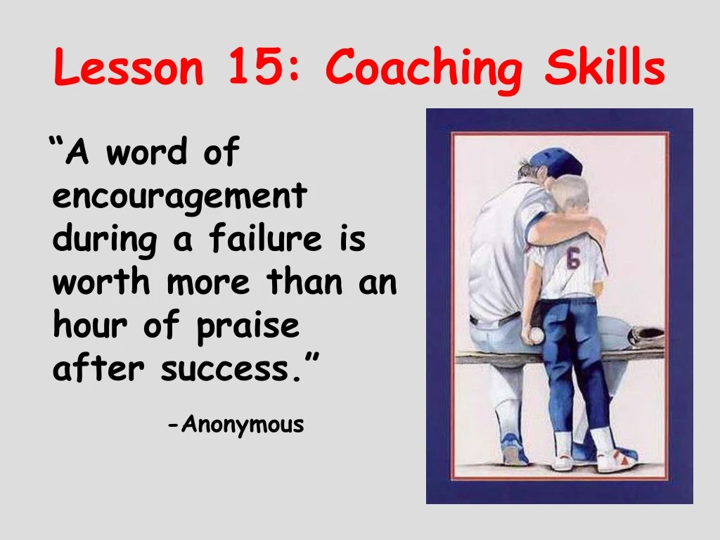 lesson 15 coaching skills