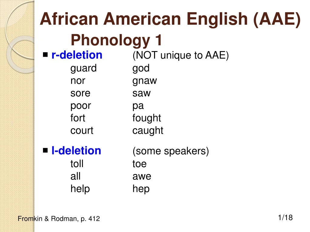 african american english aae phonology 1