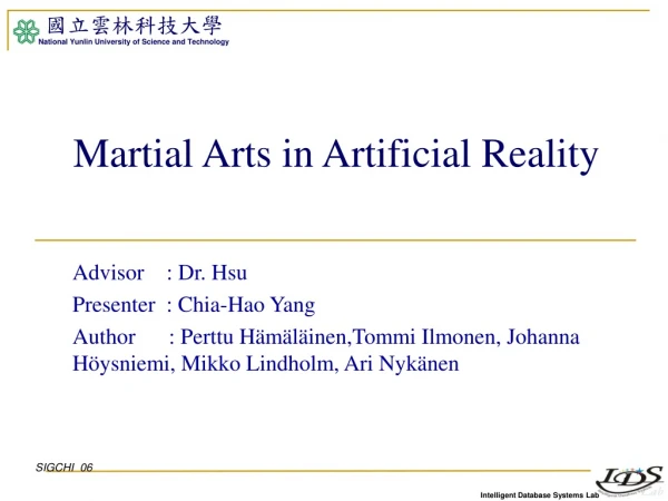 Martial Arts in Artificial Reality