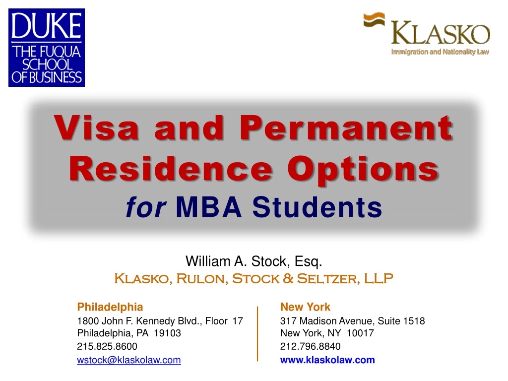 visa and permanent residence options