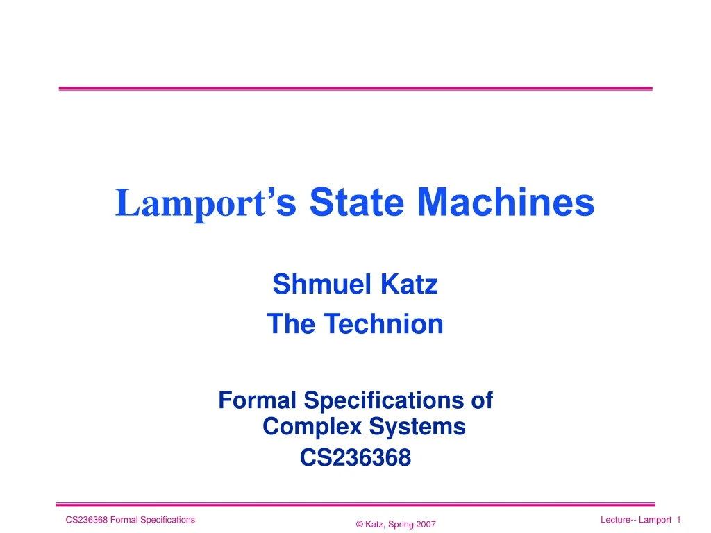 lamport s state machines