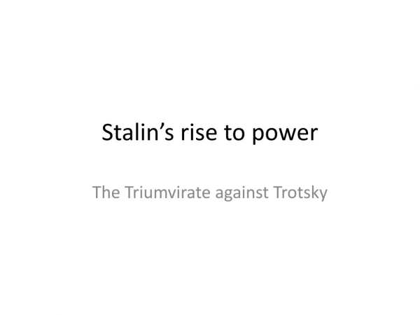 Stalin’s rise to power