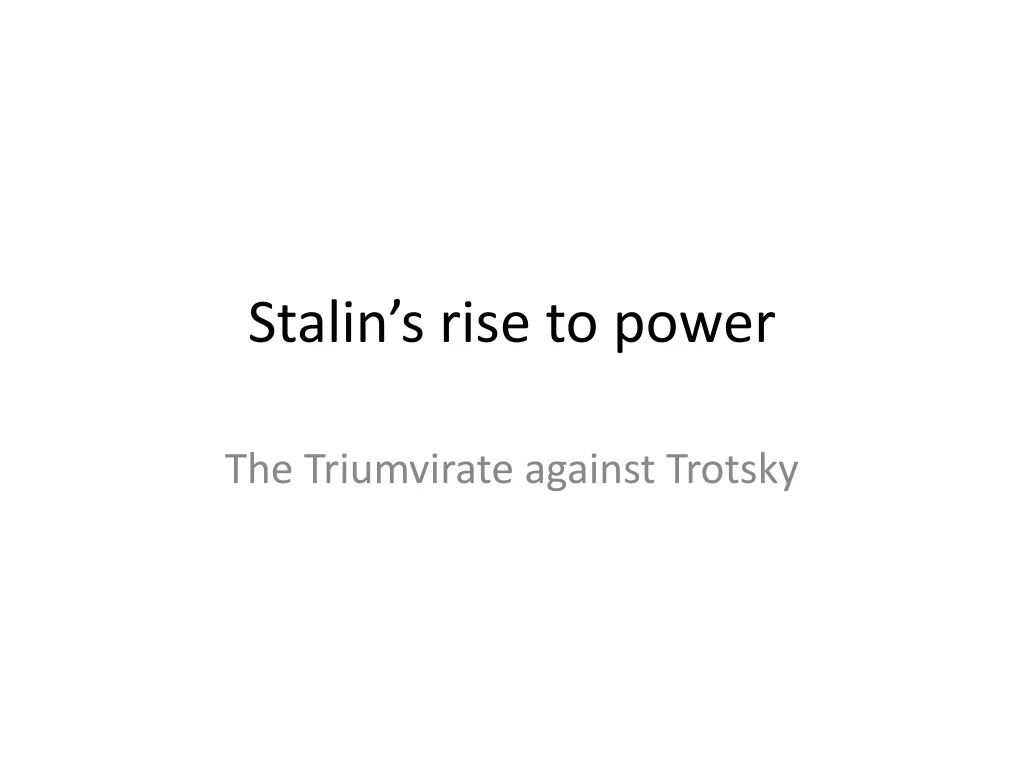 stalin s rise to power