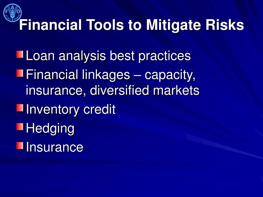 financial tools to mitigate risks