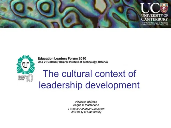 The cultural context of leadership development