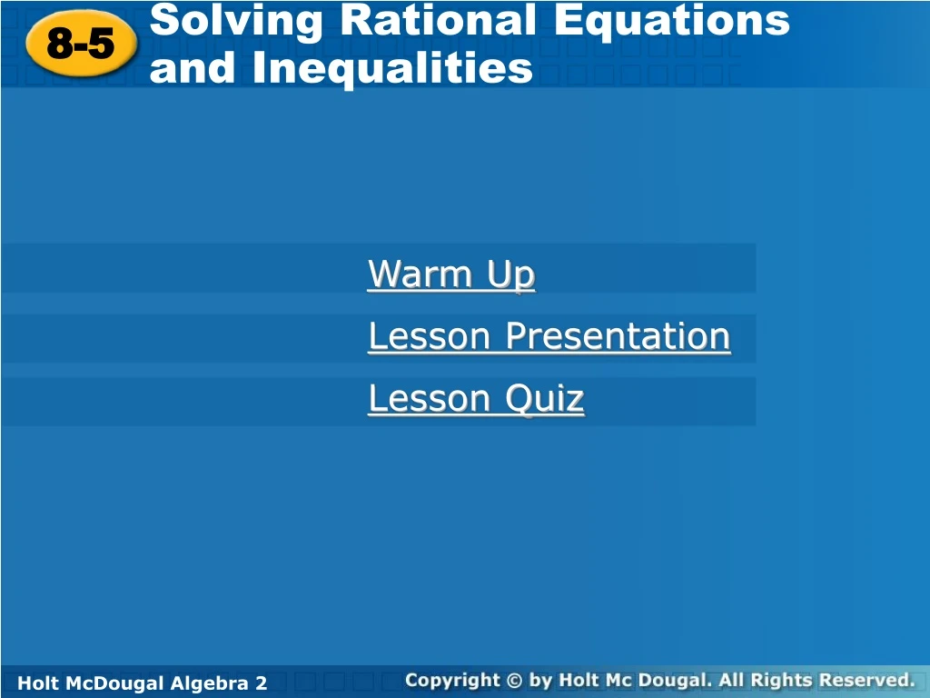 solving rational equations and inequalities