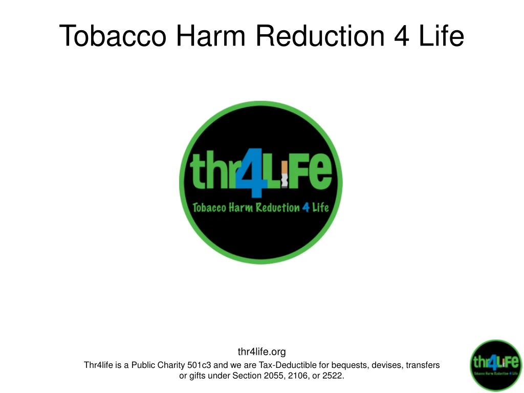 tobacco harm reduction 4 life