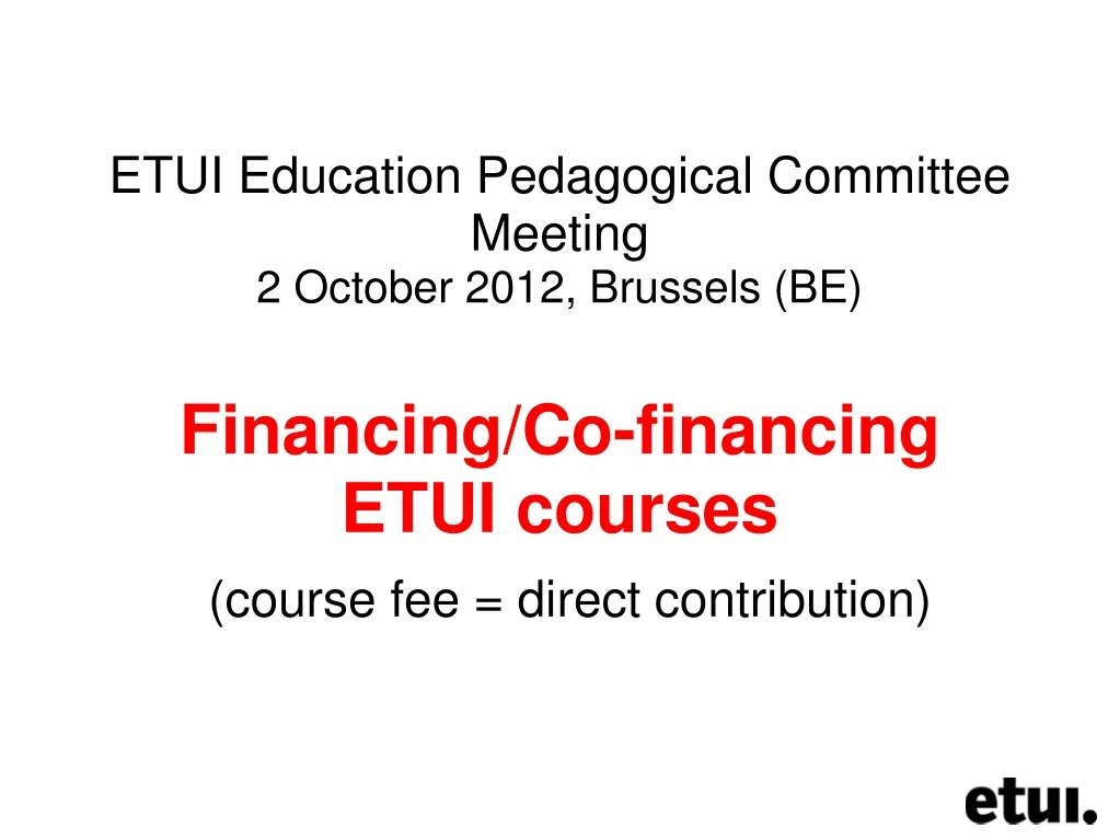 etui education pedagogical committee meeting