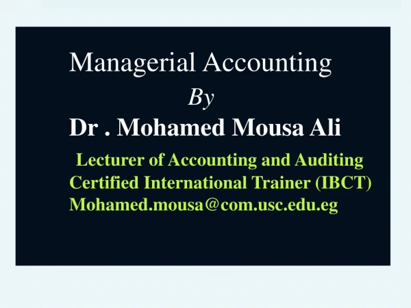 Syllabus of Managerial Accounting