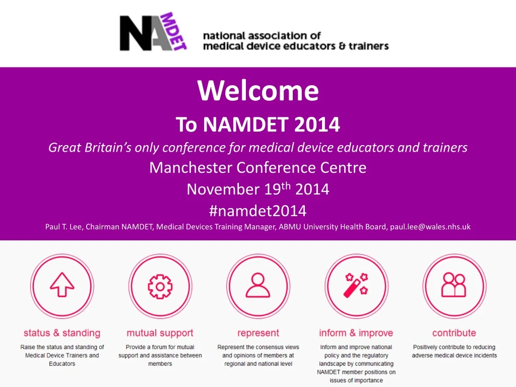 welcome to namdet 2014 great britain s only