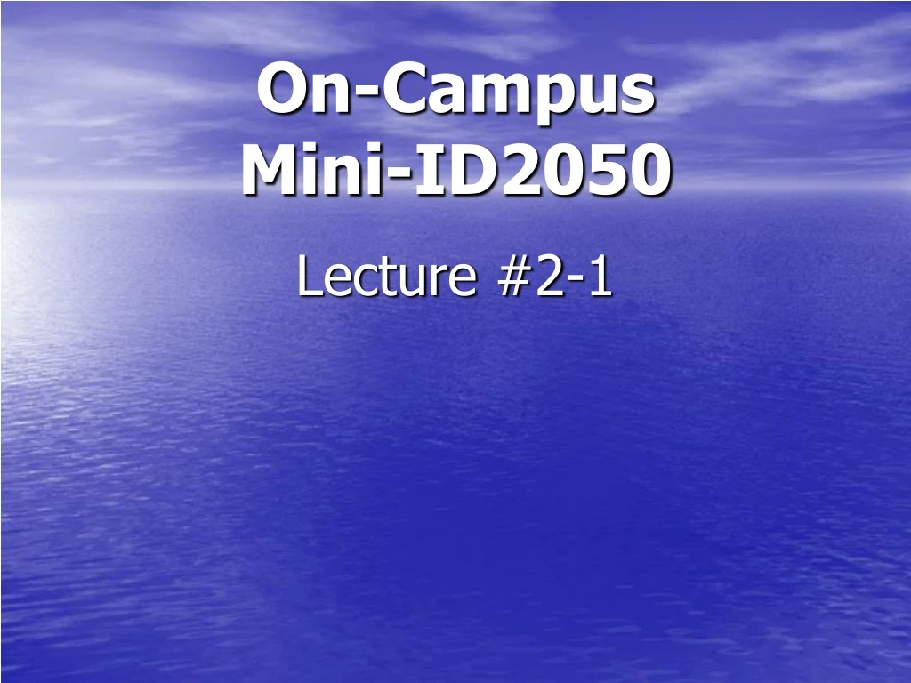 on campus mini id2050
