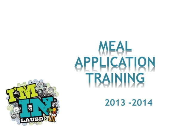 MEAL APPLICATION TRAINING