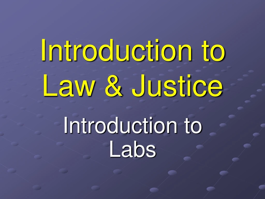 introduction to law justice