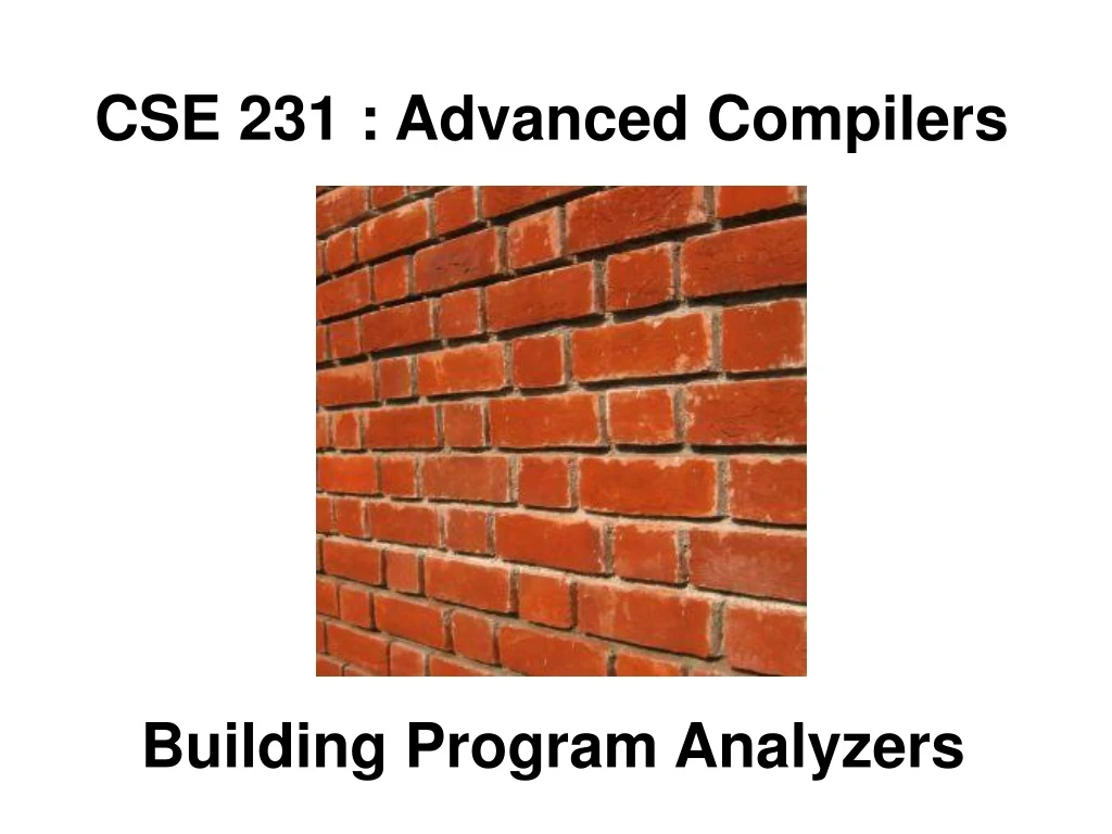cse 231 advanced compilers