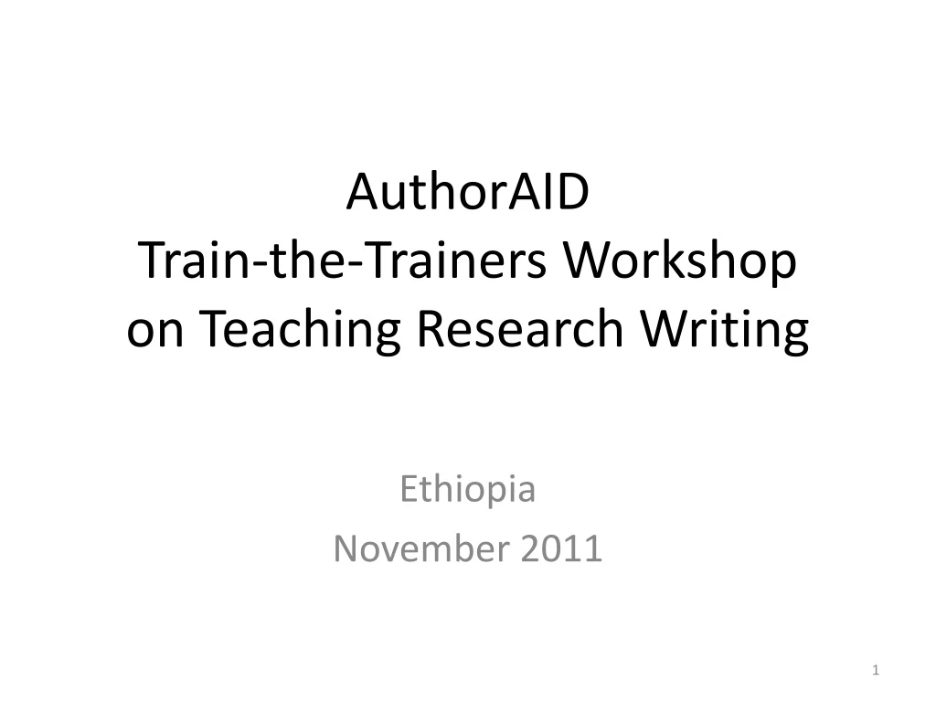 authoraid train the trainers workshop on teaching research writing