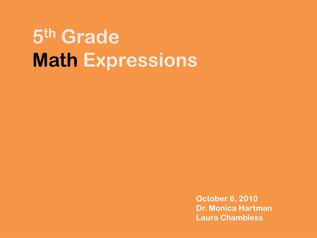 5 th grade math expressions