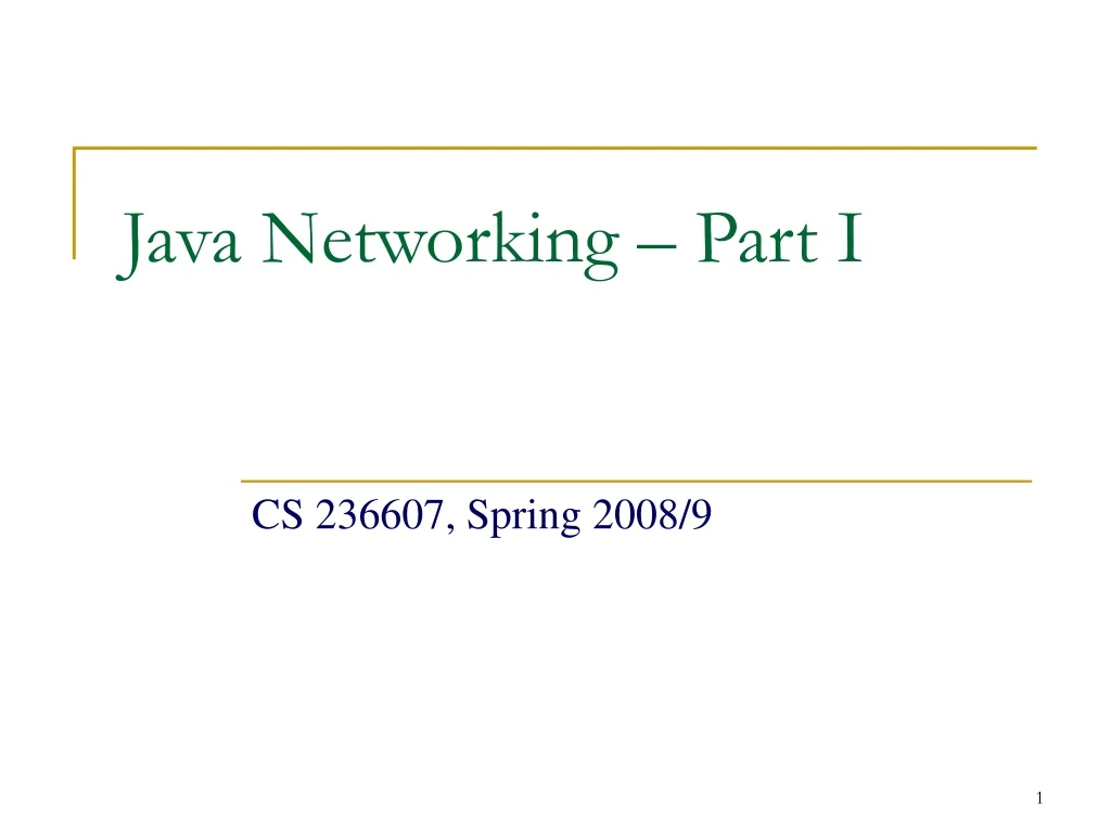 java networking part i