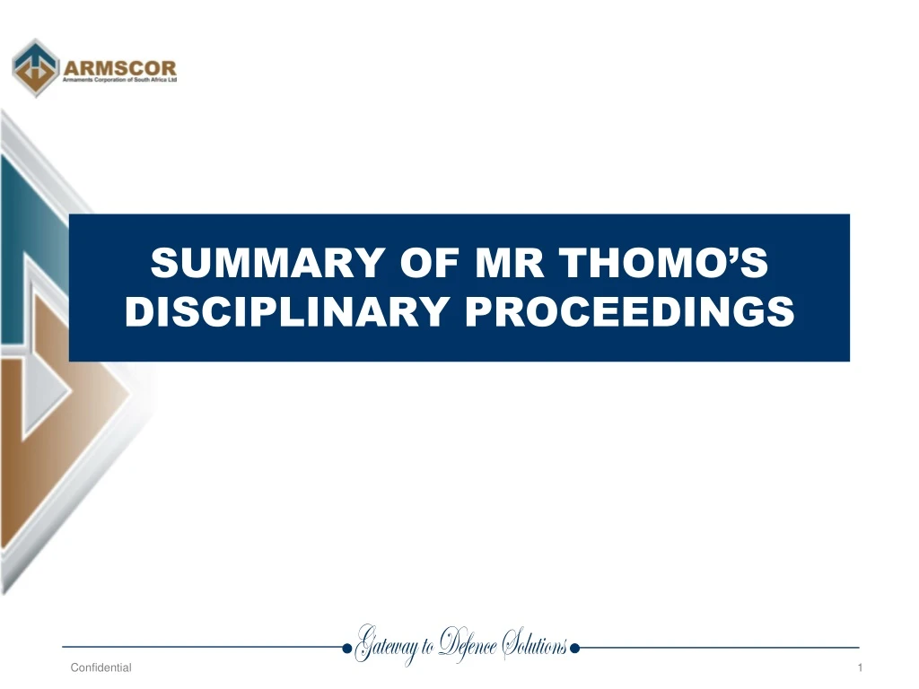 summary of mr thomo s disciplinary proceedings