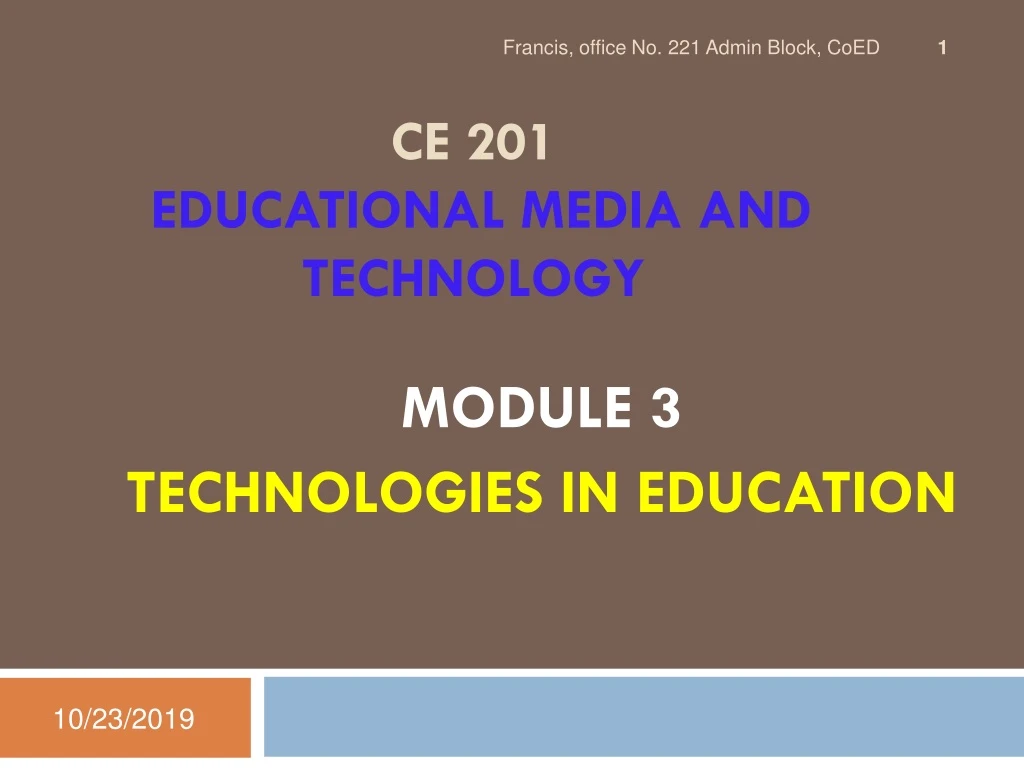 ce 201 educational media and technology