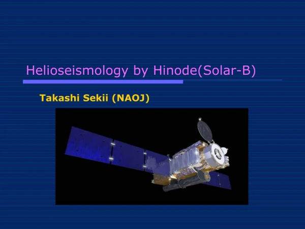 Helioseismology by Hinode(Solar-B)