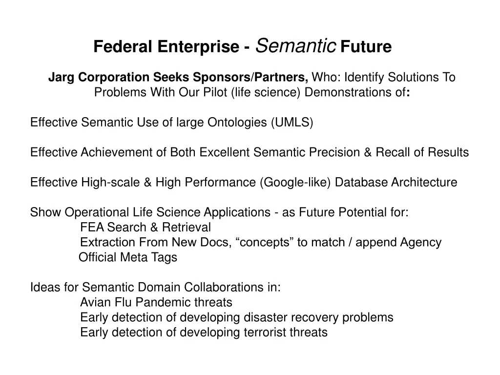 federal enterprise semantic future