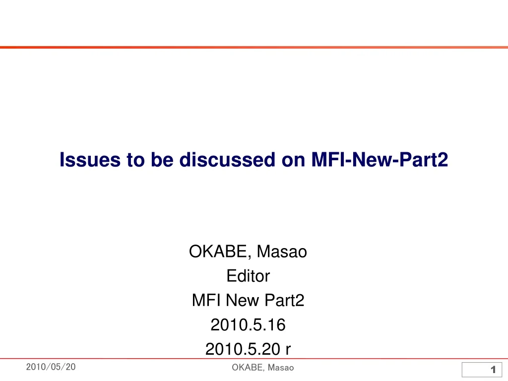 issues to be discussed on mfi new part2