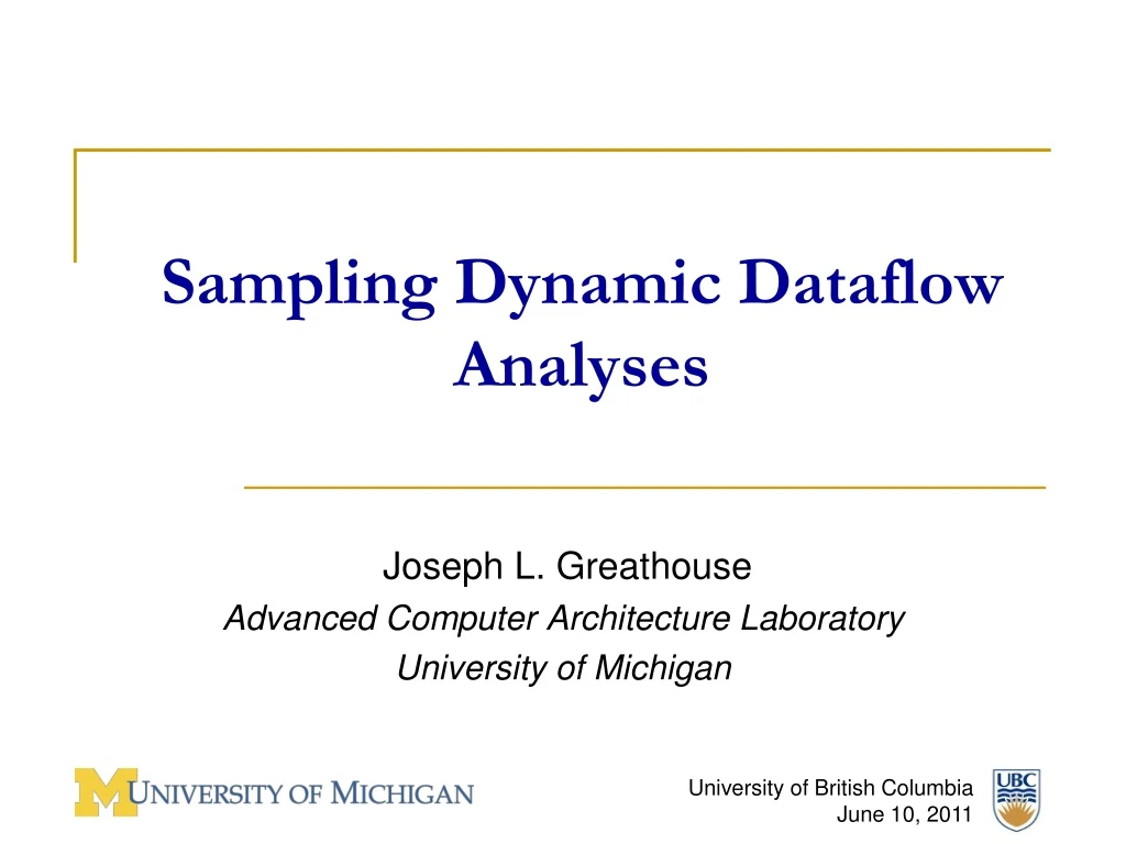 sampling dynamic dataflow analyses