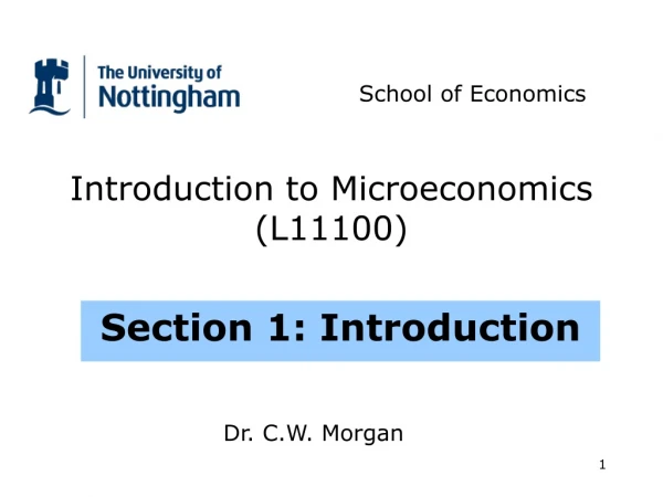 Introduction to Microeconomics (L11100)