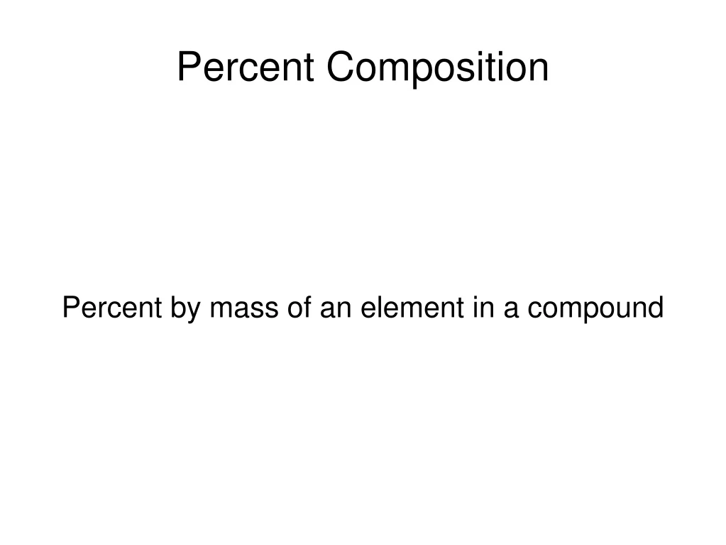 percent by mass of an element in a compound