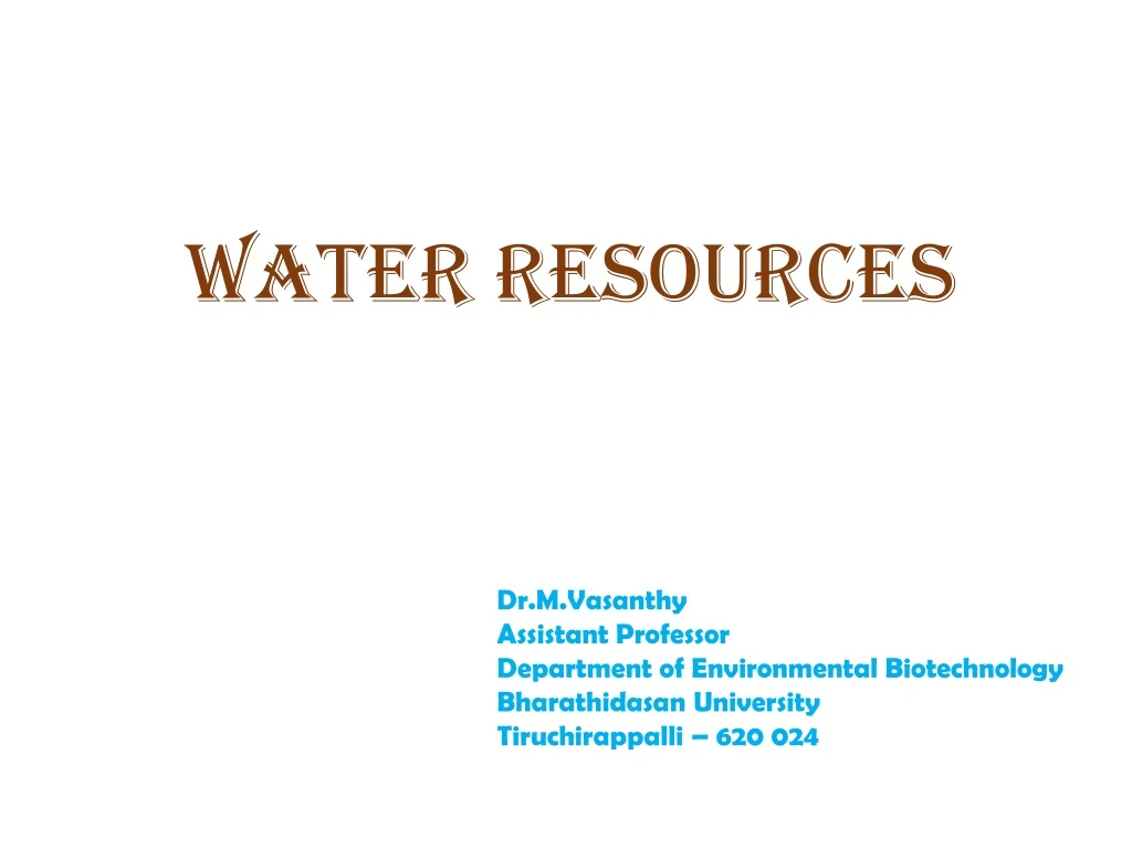 water resources