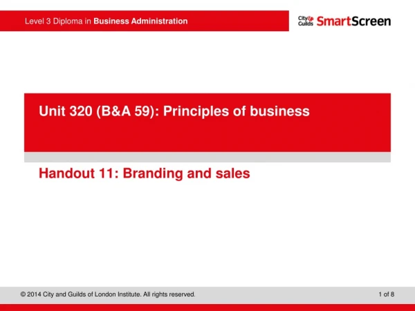 Handout 11: Branding and sales