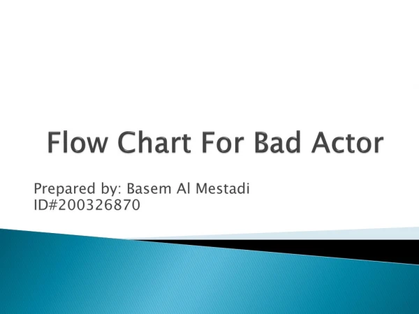 Flow Chart For Bad Actor