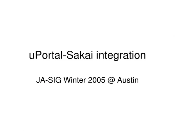uPortal-Sakai integration