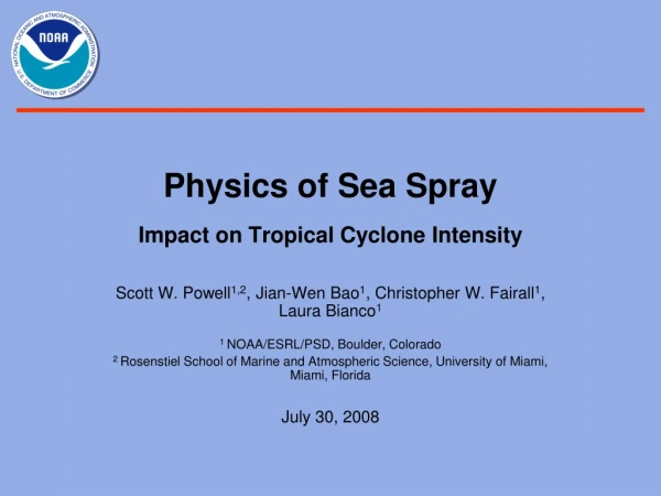Physics of Sea Spray