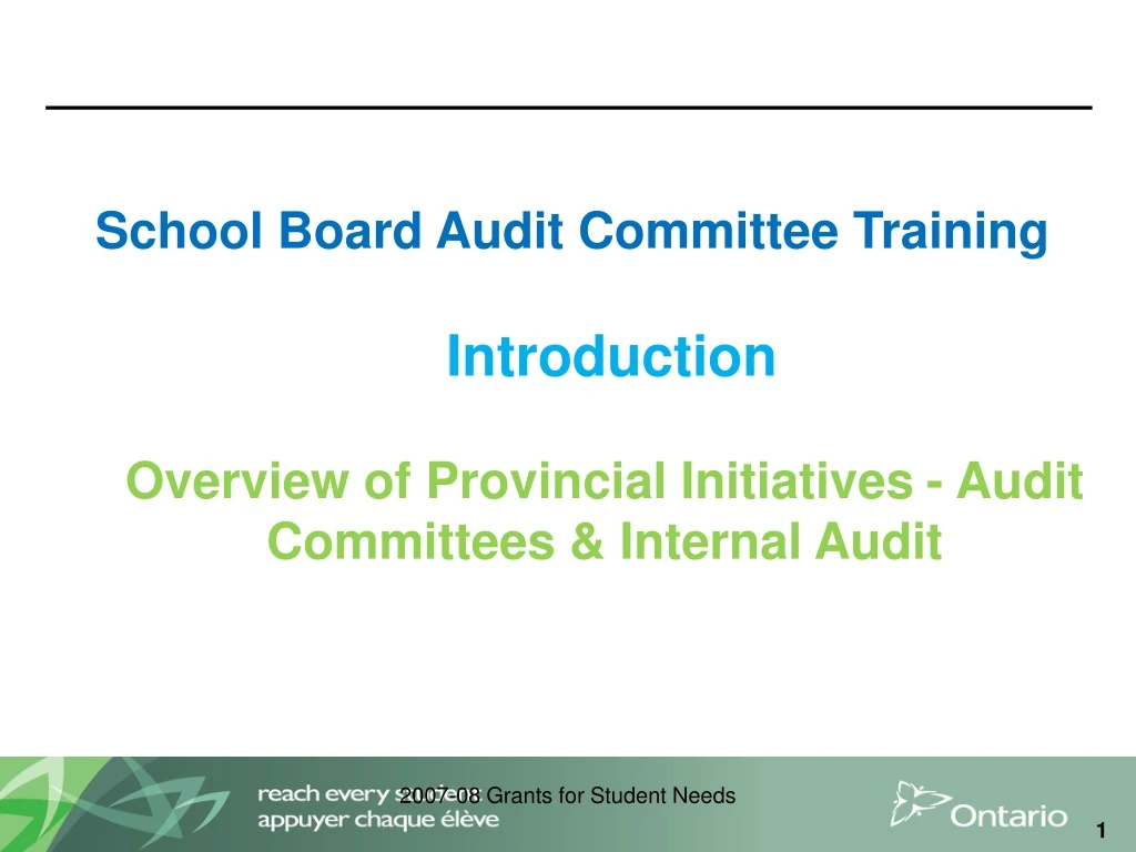 school board audit committee training