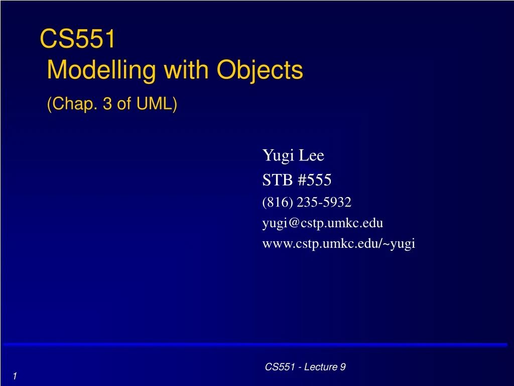 cs551 modelling with objects chap 3 of uml