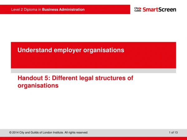 Handout 5: Different legal structures of organisations
