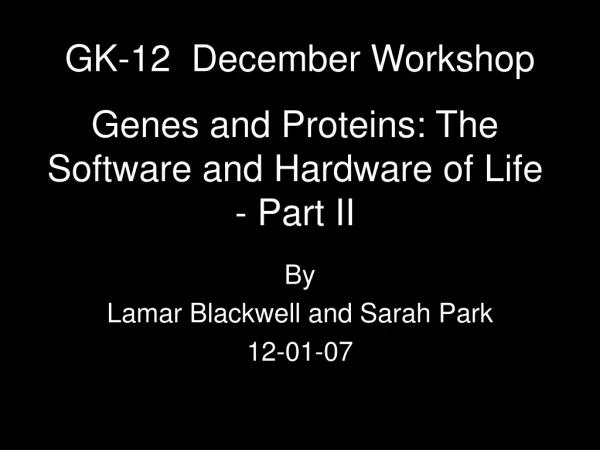 GK-12 December Workshop