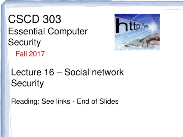 CSCD 303 Essential Computer Security Fall 2017