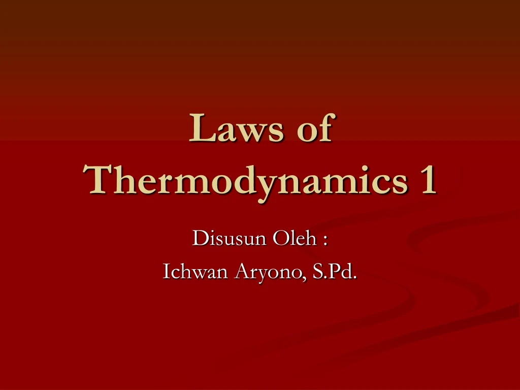 laws of thermodynamics 1