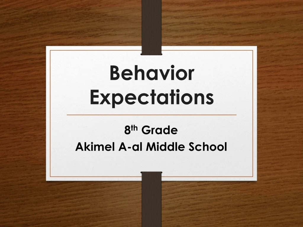 behavior expectations