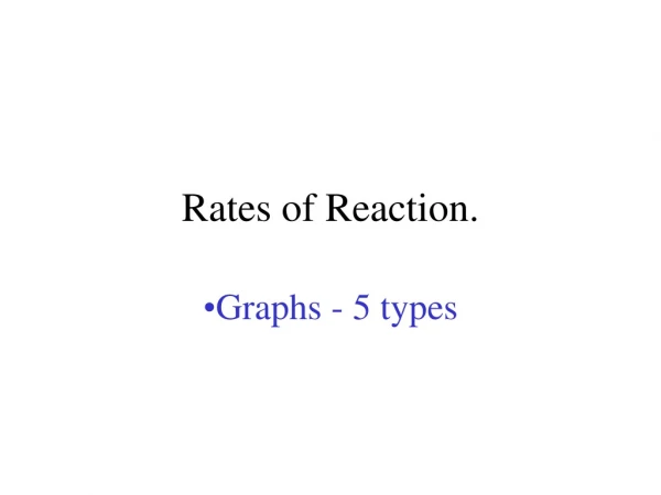 Rates of Reaction.