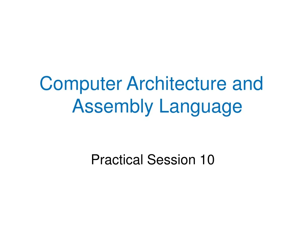 computer architecture and assembly language