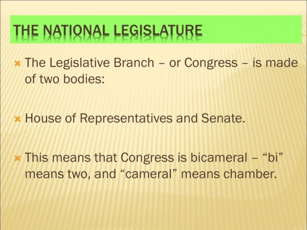 The National Legislature